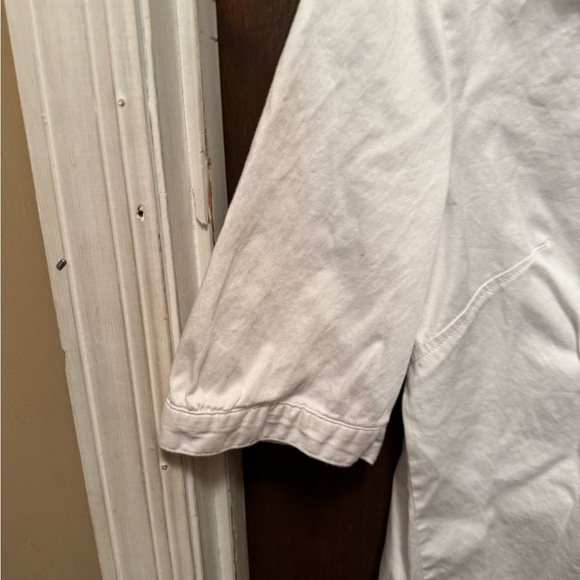 Women’s XL Stretch White Short Sleeve Fred David Button Down Shirt - Picture 2 of 6